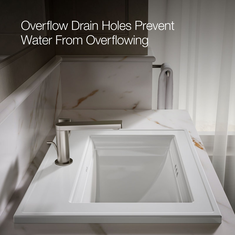 Memoirs® Stately Drop-in Bathroom Sink, White, Single Hole