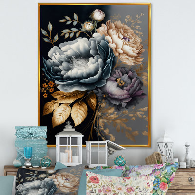 Bouquet de fleurs bleues IV - Impression sur toile