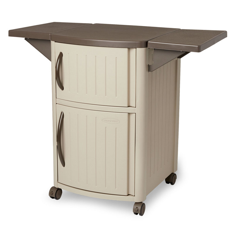 Portable Dry Rein Outdoor Serving and Grilling Prep Station with Wheels