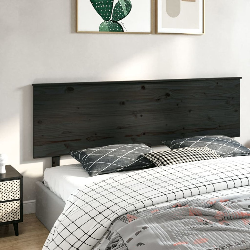 Jamah Solid Wood Headboard, 204 x 82.5 cm, Black