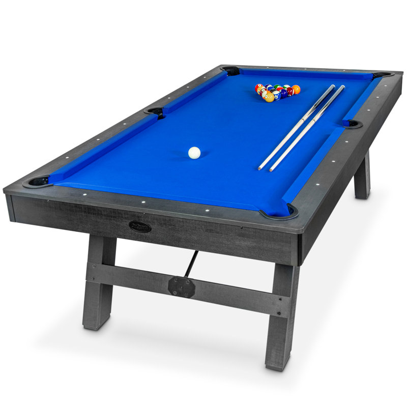 Table de billard 8 pi avec finition en bois rustique GoSports - Table de billard avec accessoires, Noir, Bleu