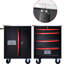 Chariot multi avec volant - Espace de rangement supplémentaire pour voiture en acier thermolaqué noir et rouge