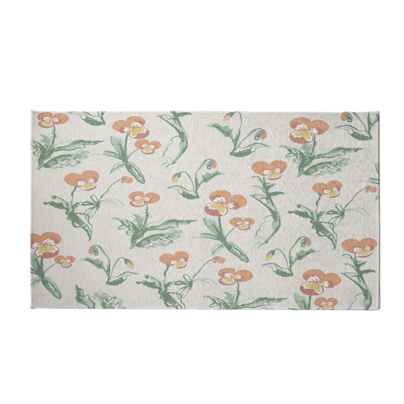 Alvordton Chenille Floral Indoor Rug, Rectangle 5' x 7'