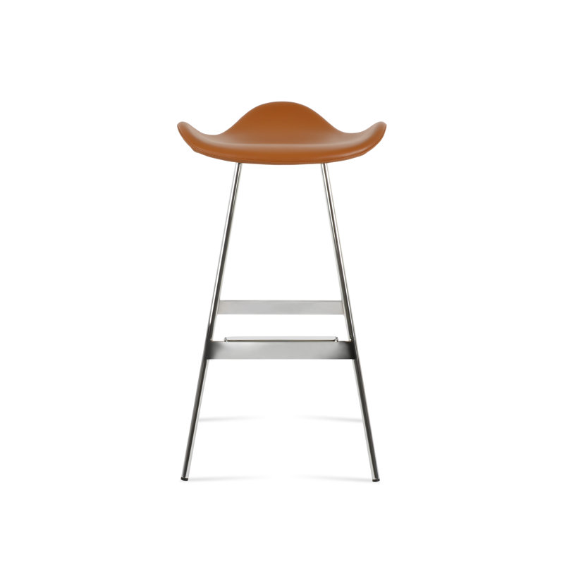 Tabouret Falcon Balat, Caramel PPM, Chrome chrome