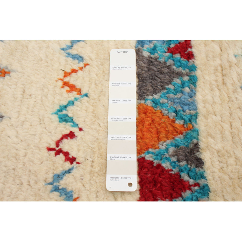Tapis décoratif en laine noué à la main de conception unique 8 pi 1 po x 10 pi 2 po Ayvaz noué à la main