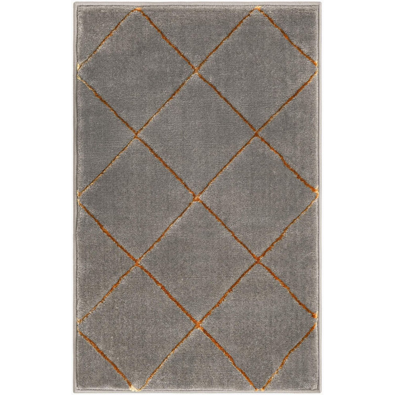 Contemporary Etowah Gray and Gold Color, Rectangle 2' x 3'1"