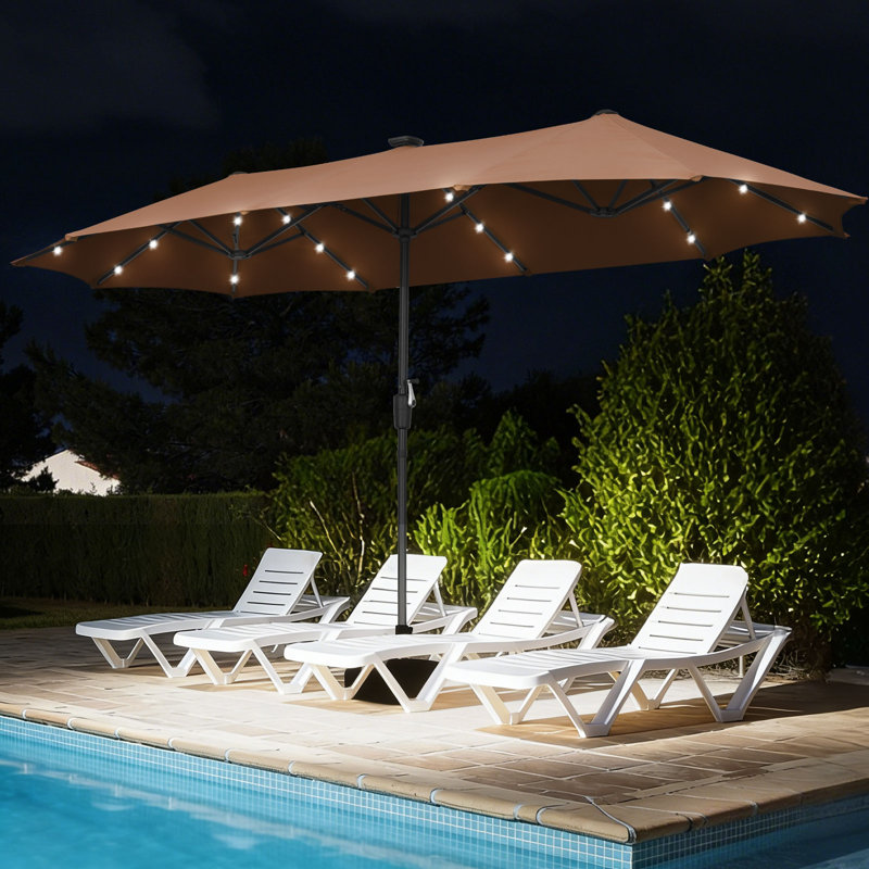 Parasol de marché rectangulaire 13 pi Hopkinton, Café