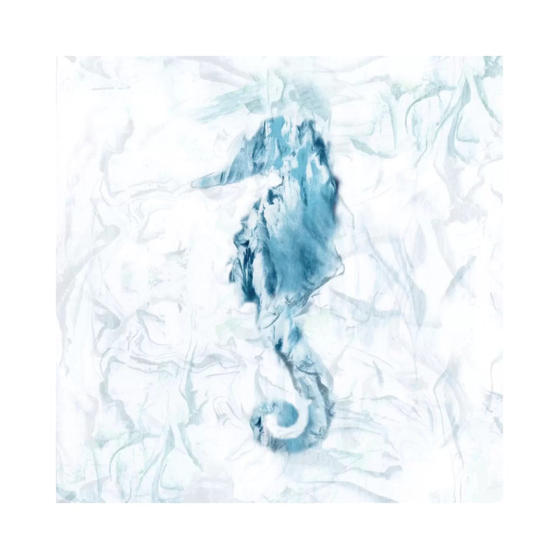 Blue Marble Seahorse by Nan - Wrapped Canvas Painting, 30.48 cm H x 30.48 cm W