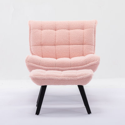 Caernarfon Upholstered Wool Slipper Chair With Footstool