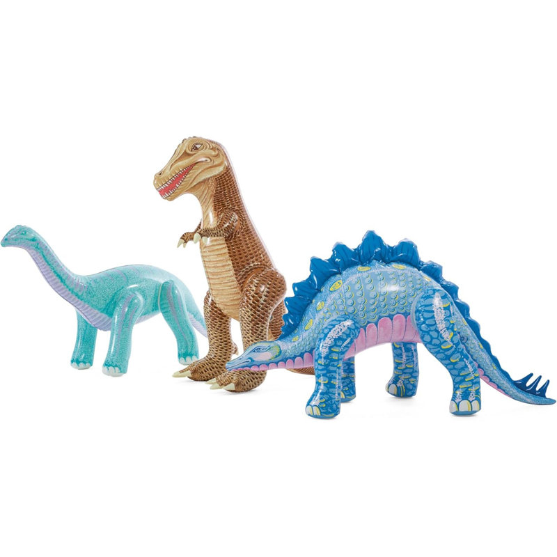 Jurassic Adventure Inflatable Kiddie Pool With Water Sprayer, Slide & Dinosaurs -  Ages 2+
