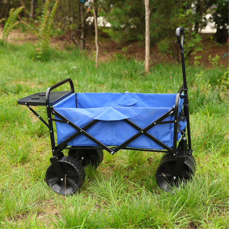 Chariot de plage pliant Wagon Garden (bleu), H 3,51 po x l 3,18 po x P 1,64 po, Bleu / Noir