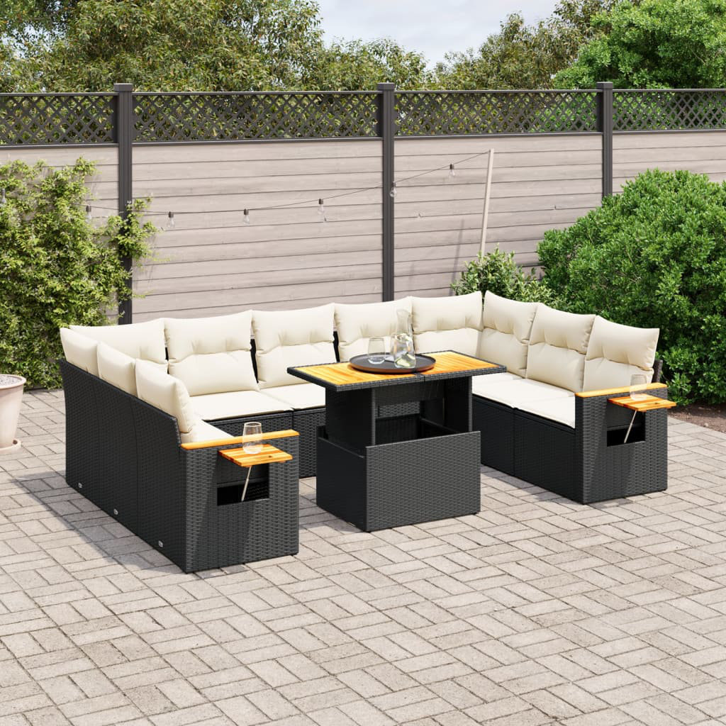 Vidaxl 11-Tlg. Garten-Sofagarnitur aus Polyrattan mit Kissen