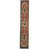 Hand-Knotted High-Quality Red and Blue Runner