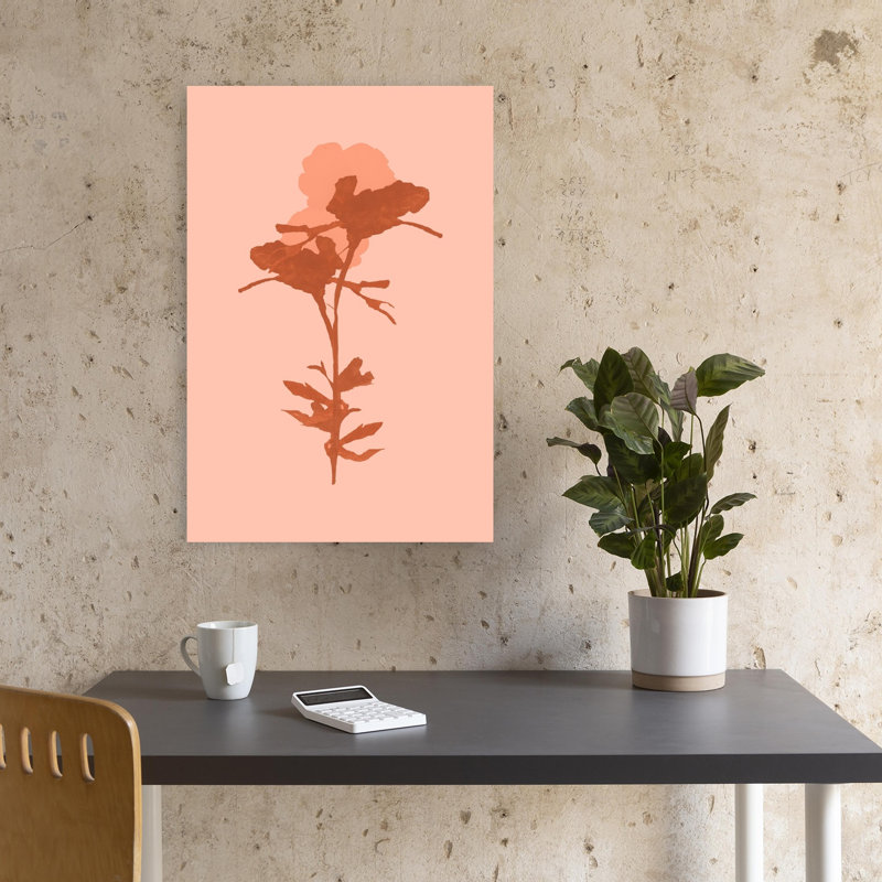 «Warm Botanical Bloom», impression délicate de fleur minimaliste, art mural, 18" H x 12" W