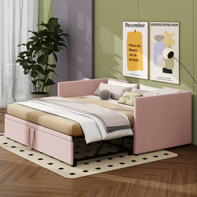 Shamina Upholstered daybed with Pop Up Trundle