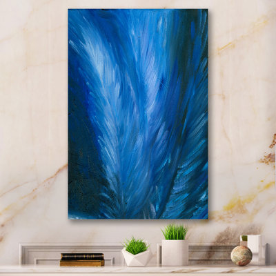 Plume bleue moderne - Peinture sur toile