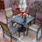 Staghorn 37" Square Patio Dining Table, All-Weather Metal Frame with Umbrella Hole & Adjustable Foot Pads, Black