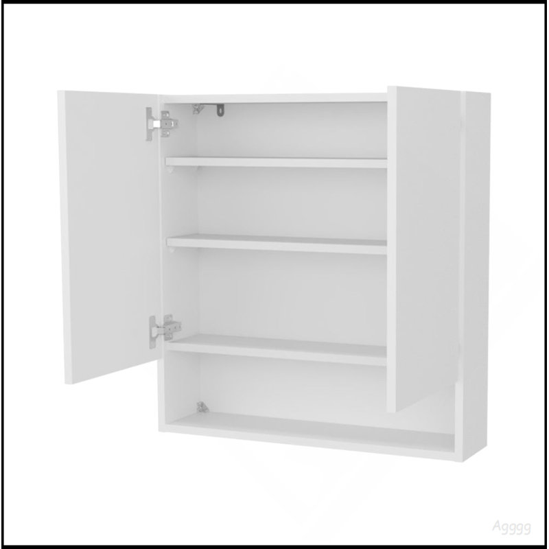 Pharmacie murale blanche avec 2 portes et 3 tablettes