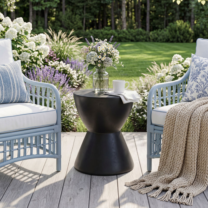 Outdoor Side Table, Black