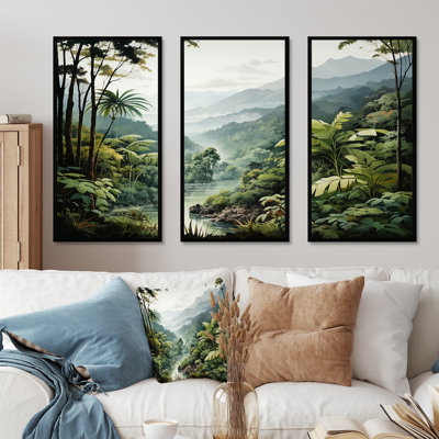 «Tropical Wilderness Escape IV», ensemble d'art mural sur toile Jungle