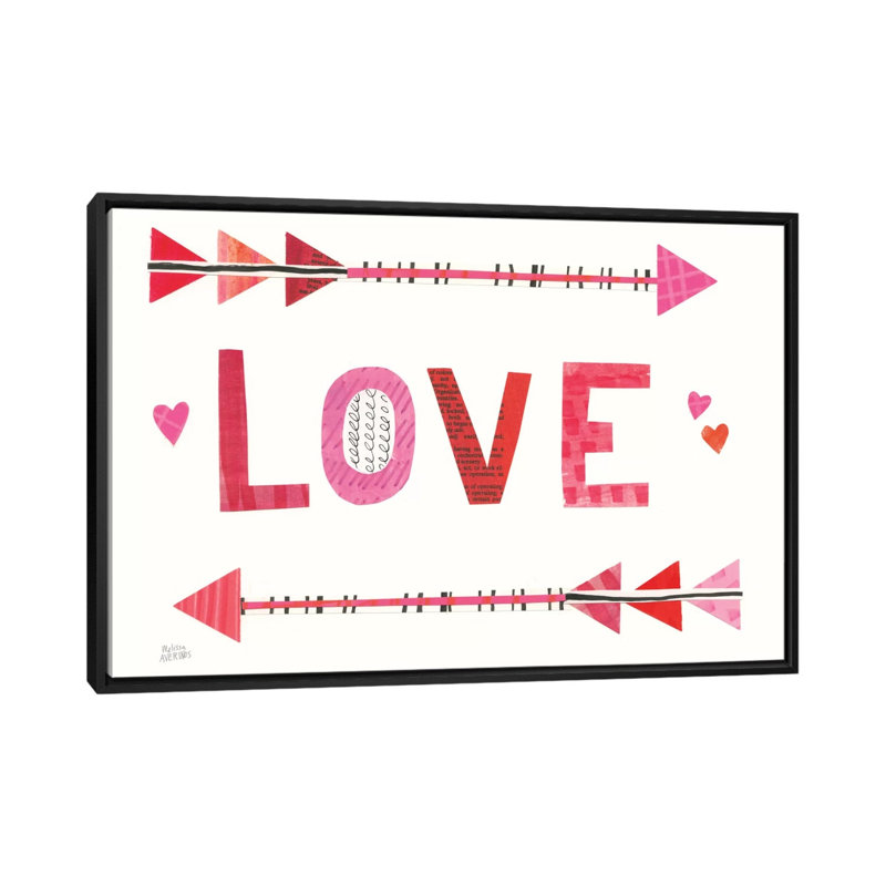 " Love Words III " by Melissa Averinos, 18" H x 26" W x 1.5" D, Black Framed Canvas, No Mat