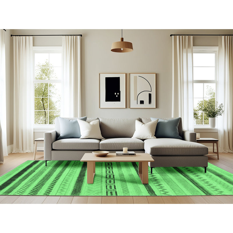 Kendarion Washable Geometric Indoor Rug, Rectangle 6' x 9'