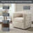 Arazia 360-Degree Swivel Barrel Chair with Tufting and Nail Heads, Lavaca Taupe-1033462107