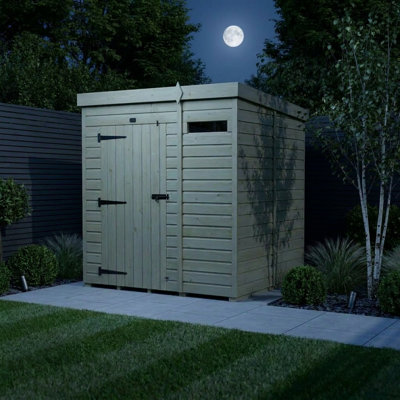 Total Sheds 6ft x 5ft Security Pent Shed - Heavy-Duty Hasp Staple Anti-Tamper - Pressure Treated Timber - UK Manufactured