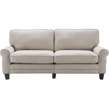 Serta Copenhagen 78 Sofa - Pillowed Back Cushions and Rounded Arms,  Durable Modern Upholstered Fabric - Gray