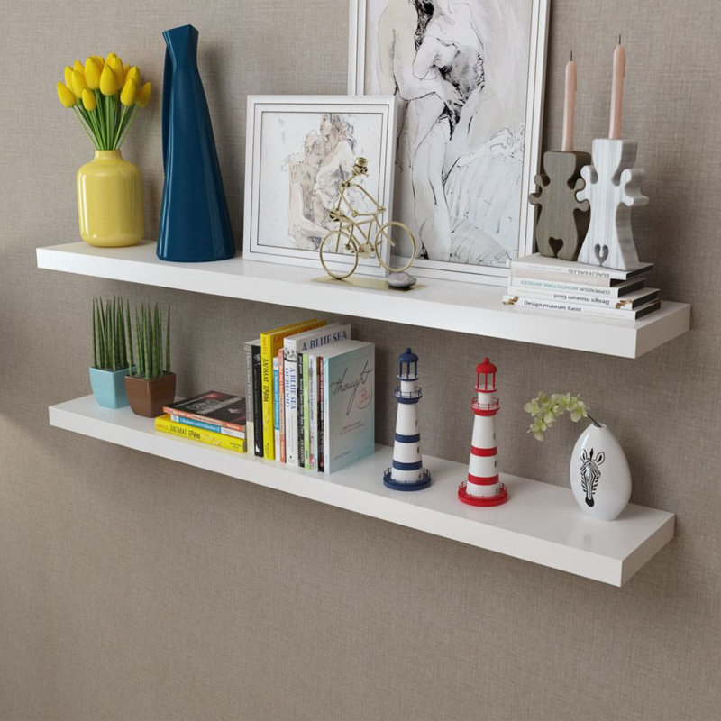 Tablettes murales Ashae, H 1,5 po x l 31,5 po x P 7,9 po