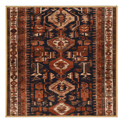 Machine Washable Persian Brown Area Rug