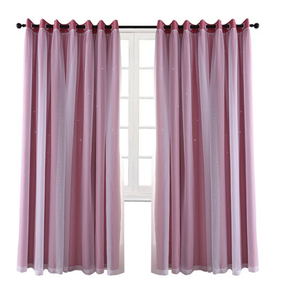 Rideau de couleur unie Shading Hollow Stars, vert clair