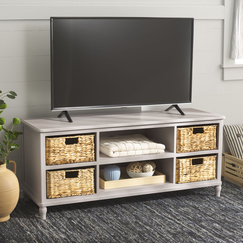 Santa Cruz Solid Wood TV Stand for TVs up to 50", Gris d'été