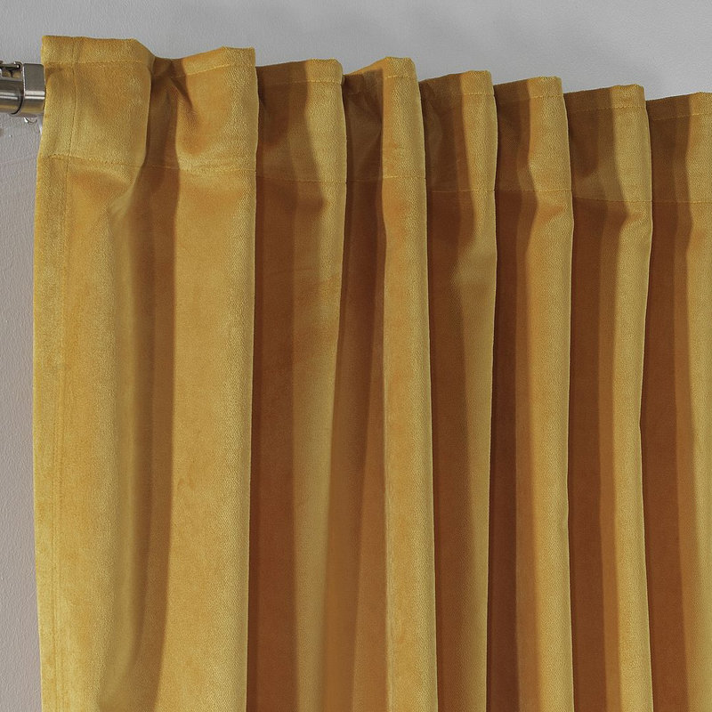 Soft Touch Velvet Kitchen Valance, Mustard Yellow, 60 W x 60 D cm
