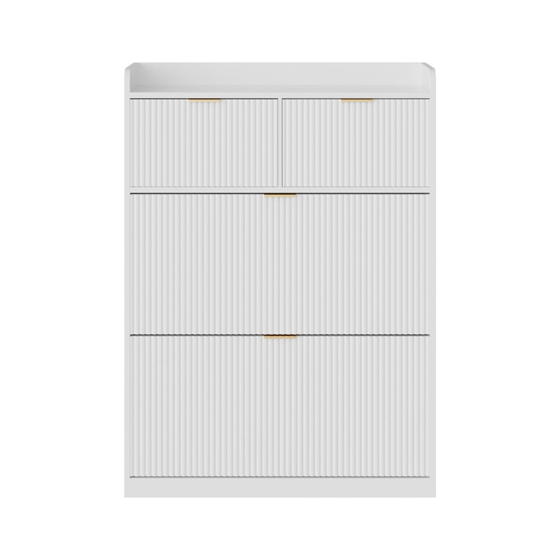 10 Pair Shoe Storage Cabinet, White