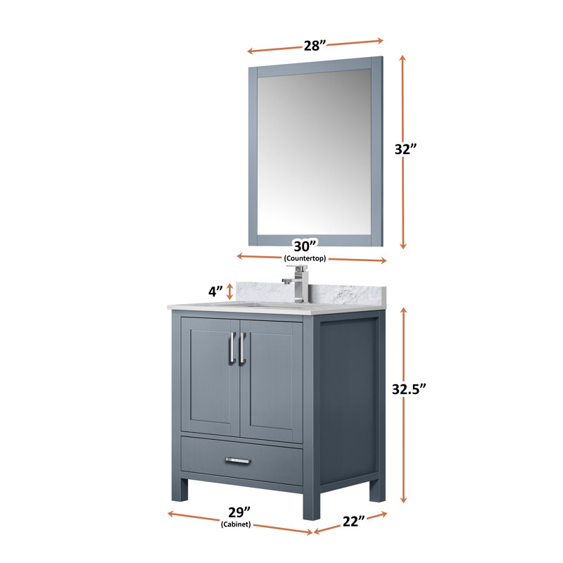 Jacques 30" Dark Grey Freestanding Vanity Cabinet