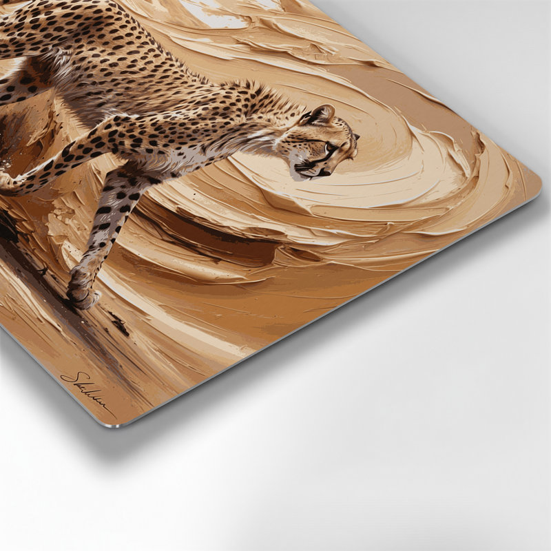 «Big Cats» Saharan Cheetah Brown, art mural en métal, H 20 po x l 24 po