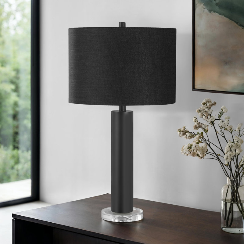 Lighting, lampe de table H 28 po, Noir, Noir