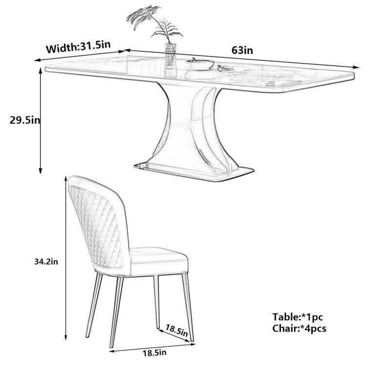 Table d'appoint moderne et minimaliste, H 29,50 po x L 63,00 po x l 31,50 po