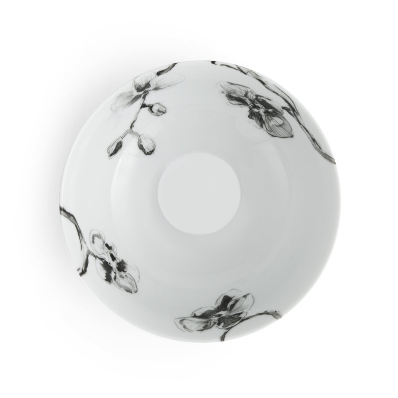 Black Orchid Handmade Porcelain Cereal Bowl