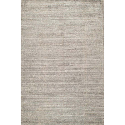 Stone Hand Knotted Area Rug in Beige/Gray