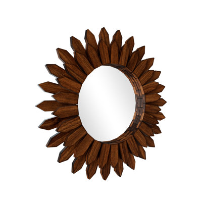 Miroir décoratif décoratif en bois de tournesol