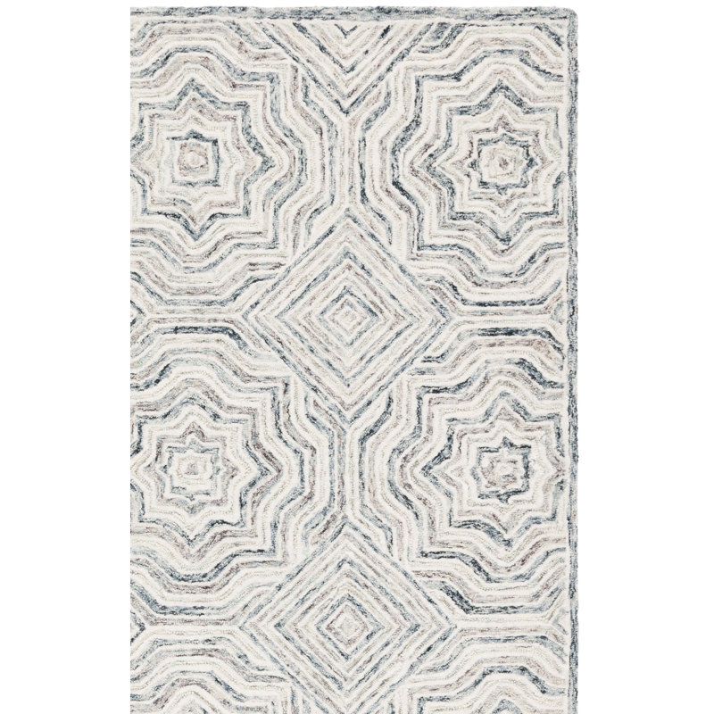 Daniel Hand Tufted Wool Geometric Rug, Square 5'