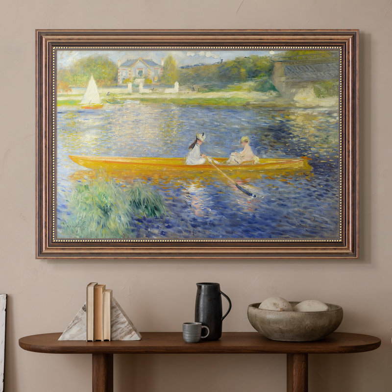 Le Skiff (La Yole), 1875 - Pierre-Auguste Renoir - Toile encadrée sur mesure, 16 po x 22 po, Toile avec cadre