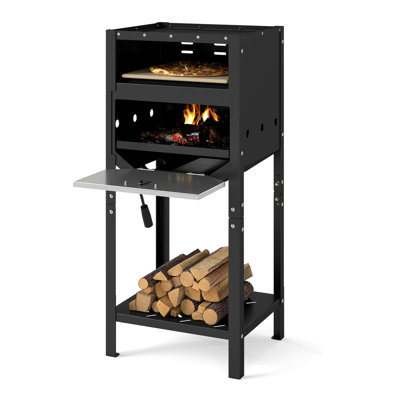 12" Outdoor Pizza Oven with Ash Tray & Wood Storage Pizza Stone Pizza Peel