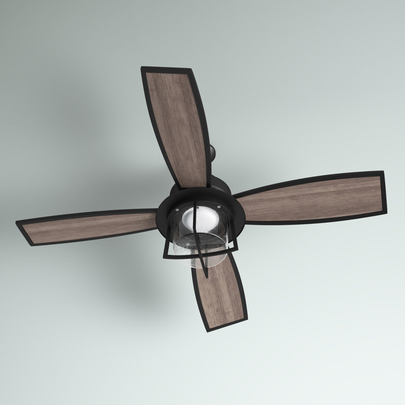 52'' Ceiling Fan with LED Lights, Flat Black