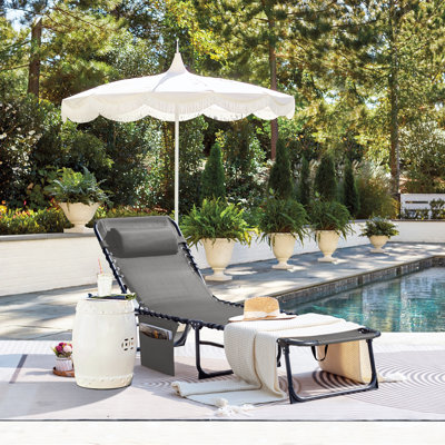 Shanasha 1 Pcs Outdoor Lounge Chair with Sauna Foldable Chair Adjustable Height Patio Lounge Chair,Suitable for Beach,Lawn and Pool by Arlmont & Co.