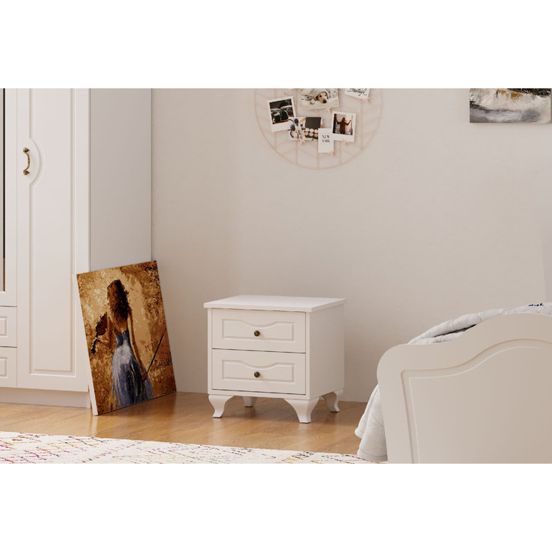 Amayiah 114.3cm W Manufactured Wood Bedside Table