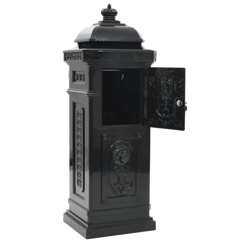 Clairview Locking Pillar Box, Black