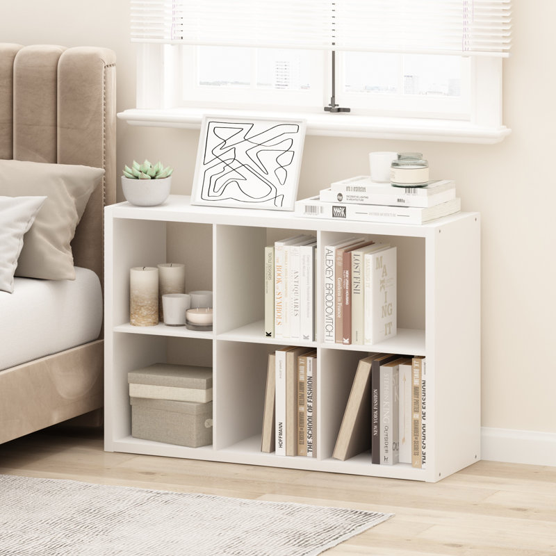 Arlton 6-Cube Bookcase, White,  (6 Shevles) 30''H x 43.8''W x 14.57"D